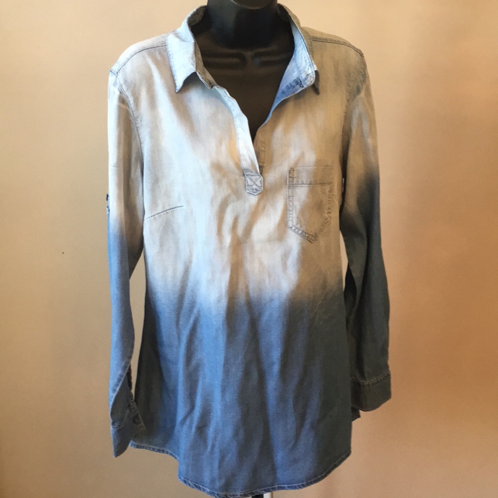 PRE-OWNED CELEBRITY PINK JEAN TUNIC SHIRT - Picture 2 of 8